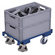 Plateau roulant porte bacs 600 x 400 en acier, charge 250 kg