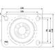 Roulette fixe charges lourdes ALU/PU Ø 125 mm, double roulement à billes, 500 kg