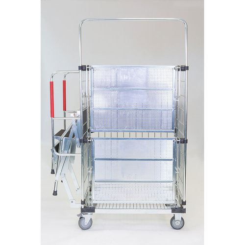 Chariot préparateur de commande 1143x628x1805mm - avec marchepied