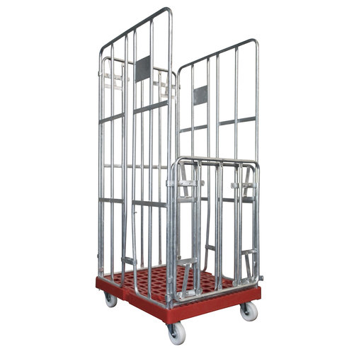 Roll conteneur 4 parois 810x680x1680mm, galvanisé à chaud