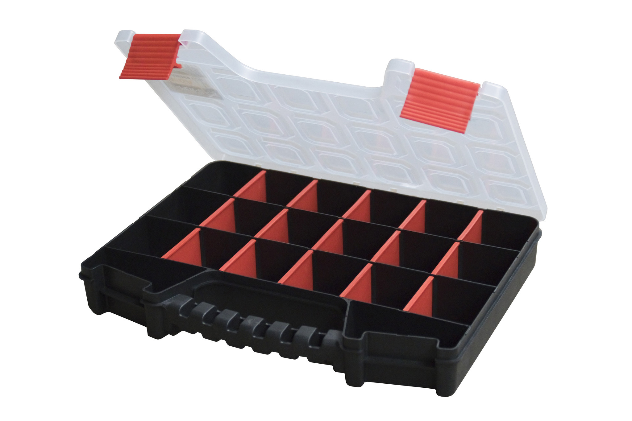 Casier de rangement pour vis, Bloc-tiroirs, HxLxP 551 x 306 x 155 mm, 12  compartiments, Rouge carmin