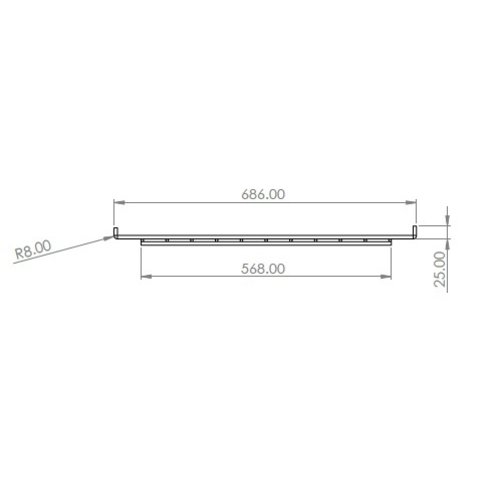 Etagère métallique 740x686x25 mm pour roll conteneur 48230