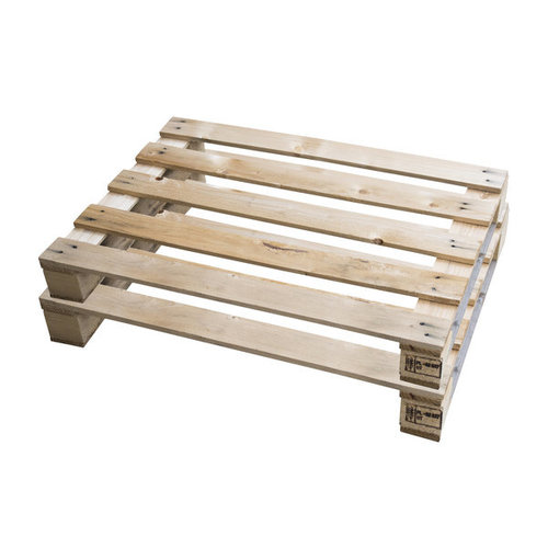 Demi-Palette bois 800x600x120mm 2 semelles NIMP15 - 250 kg