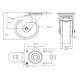 Roue pivotante freinée charges lourdes ALU/PU Ø 100 mm, double roulement à billes - 250 kg