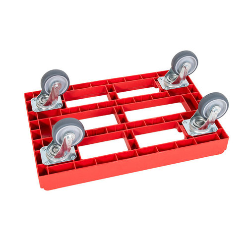 Plateau roulant porte bacs 610 x 410 mm, PEHD