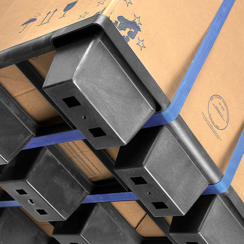 Demi-palette plastique 800x600x120mm, PO, emboîtable, 500 kg