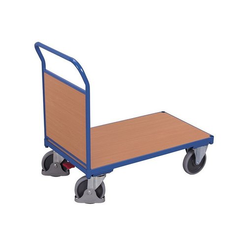 Chariot à plateforme à dossier fixe bois - 1125x700x1015mm , Charge 500 kg