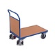 Chariot à plateforme à dossier fixe bois - 1125x700x1015mm , Charge 500 kg