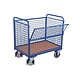 Chariot 4 parois grillagées 1060x715x1095mm, Porte avant semi rabattable