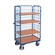 Chariot grillagé 4 étages 1390x825x1820mm - 3 côtés
