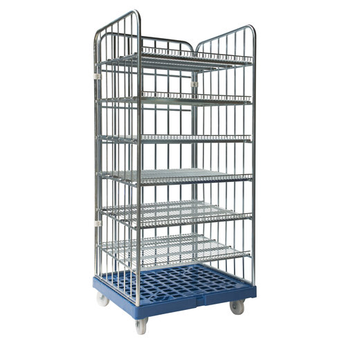 Roll conteneur 3 côtés 810x720x1808mm - 6 étagères