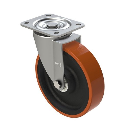 Roulette pivotante PU Ø 125 mm, roulement à  billes - 400 kg