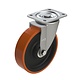 Roulette pivotante PU Ø 125 mm, roulement à  billes - 400 kg