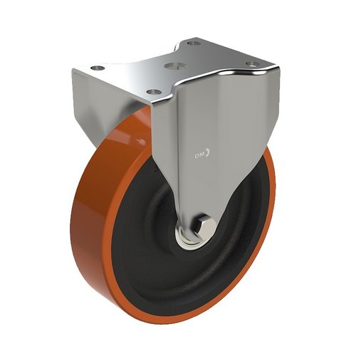 Roulette fixe PU Ø 125 mm - roulement à billes, 400 kg