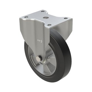 Roulette fixe caoutchouc élastique Ø 160 mm, roulement à billes - 400 kg