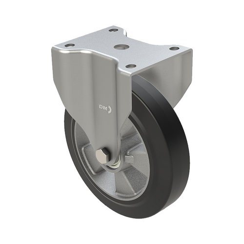 Roulette fixe caoutchouc élastique Ø 160 mm, roulement à billes - 400 kg