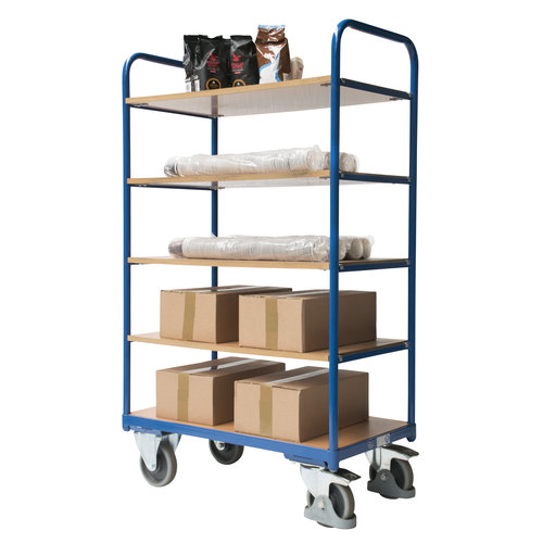 Chariot à étagères 910x500x1495mm - 5 plateaux - Charge 500 kg