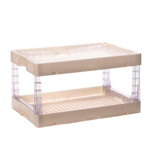 Tablette de présentation Crystal à montants rabattables 600x400x285 mm  - Empilable