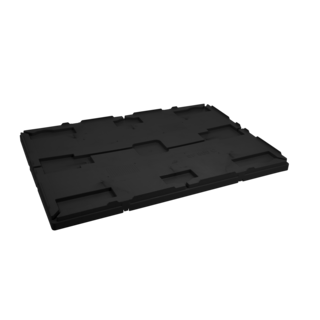 Couvercle plastique pour Caisse-Palette et Réhausse  1210x1010 mm - PP, noir
