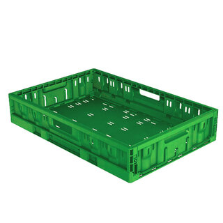 Caisse plastique pliable agricole 600x400x131 mm - 26 L - Vert