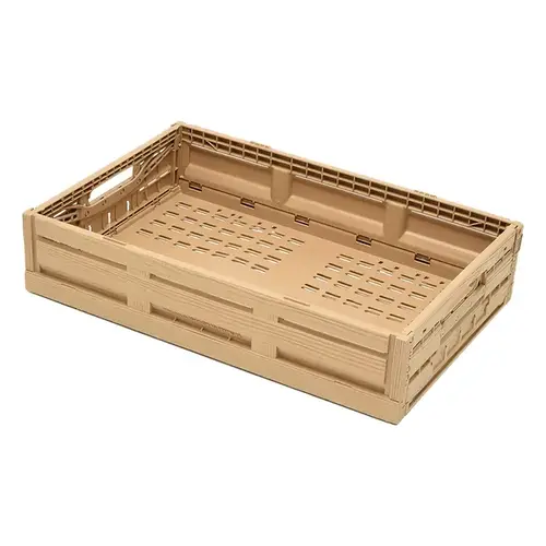 Cagette pliable aspect bois clair 600x400x113 mm - 23 L