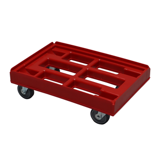 Plateau roulant porte-bacs 610x410mm, PEHD, charge 300 kg
