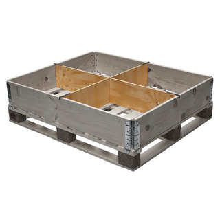 Jeu de 2 séparateurs de réhausse palette 1200x1000 - 4 compartiments