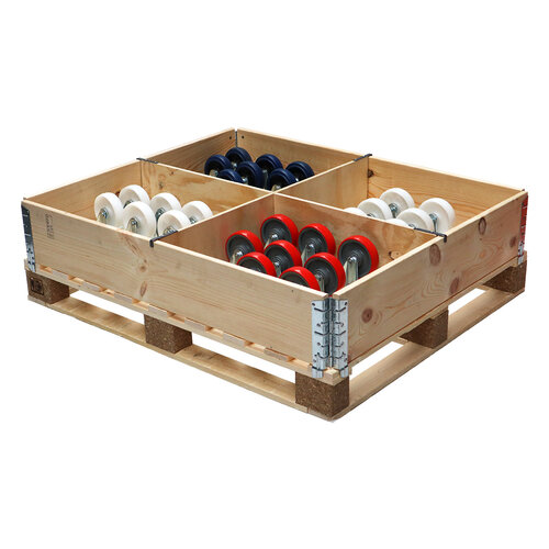 Jeu de 2 séparateurs de réhausse palette 1200x1000 - 4 compartiments