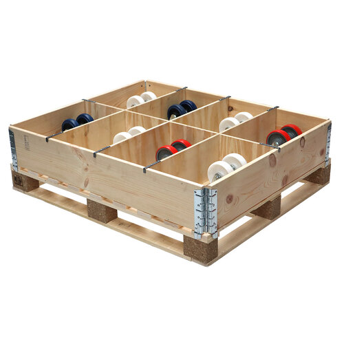 Jeu de 4 séparateurs de réhausse palette 1200x1000 - 8 compartiments