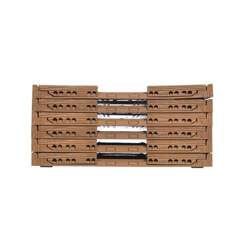 Caisse pliable aspect bois clair 600x400x163 mm - 33,2 L