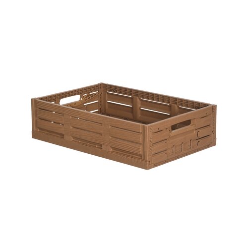 Caisse pliable aspect bois clair 600x400x163 mm - 33,2 L