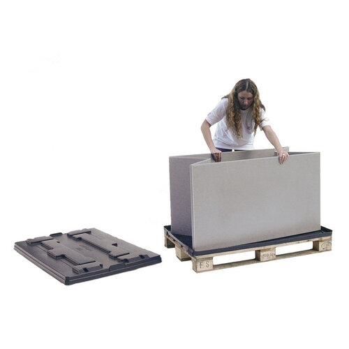 Caisse-palette pliable 1200x800x790mm - 700 L, avec couvercle