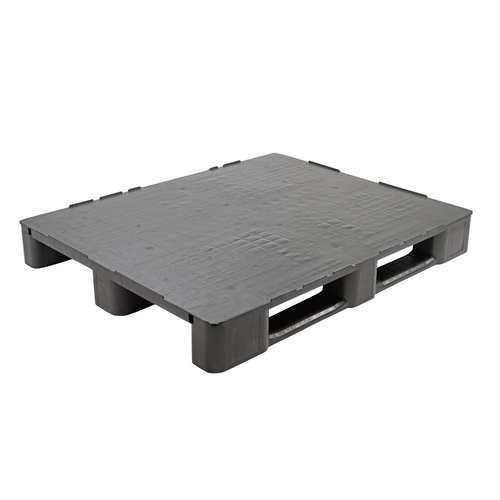 Palette plastique renforcée 1200x1000x145mm,  Plancher plein, avec rebord,  1600 kg