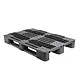 Palette plastique 1200x800x145mm,  3 semelles, avec rebord - 1300 kg