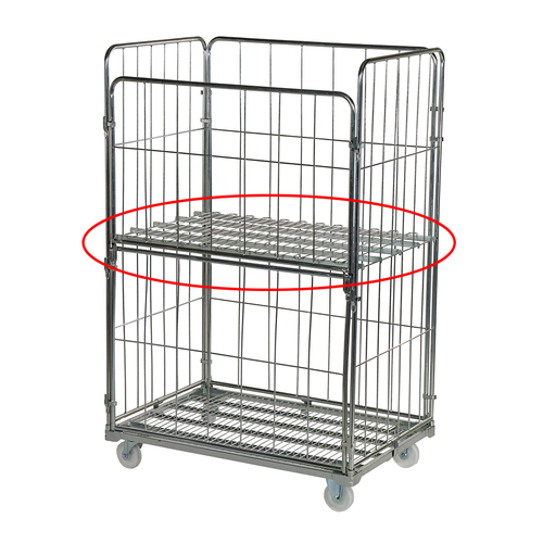 Tablette 1200x800mm pour roll-conteneur maxi - acier