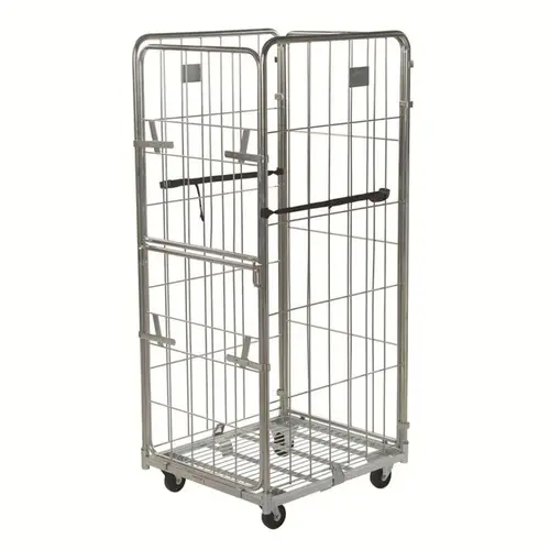 Roll conteneur à linge 4 côtés 800x715x1840 mm - 1/2 porte rabattable