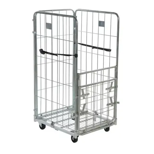 Roll conteneur à linge 4 côtés 800x715x1840 mm - 1/2 porte rabattable