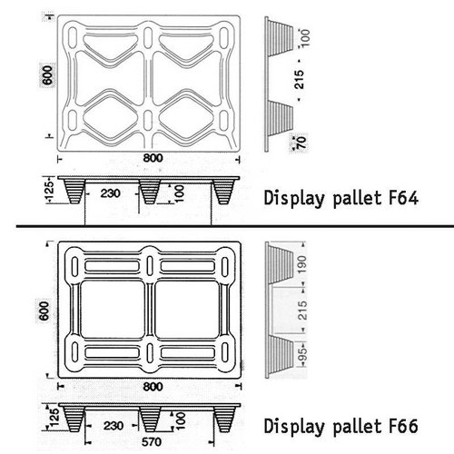 Pressholzpalette F64 800x600x120 mm - ISPM 15, 500 kg