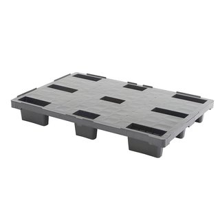 Kunststoffpalette, 9 Füße, geschlossenes Deck mit Rand, 1140x760x155mm