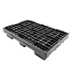 Kunststoffpalette, 9 Füße, nestbar, offenes Deck ohne Rand, 1200x800x155mm