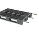 Kunststoffpalette, 3 Kufen, offenes Deck ohne Rand, Metallverstärkung, 1200x800x150mm