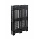 Kunststoffpalette, 3 Kufen, offenes Deck ohne Rand, Metallverstärkung, 1200x800x150mm