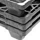 Kunststoffpalette, 6 Füße, nestbar, offenes Deck ohne Rand, 800x600x130mm
