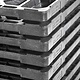 Kunststoffpalette, 6 Füße, nestbar, offenes Deck ohne Rand, 800x600x130mm
