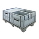 Kunststoffpalette, 6 Füße, nestbar, offenes Deck ohne Rand, 800x600x130mm