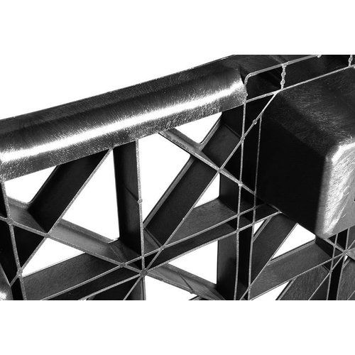 Kunststoffpalette, 9 Füße, nestbar, offenes Deck ohne Rand, 1140x1140x140mm