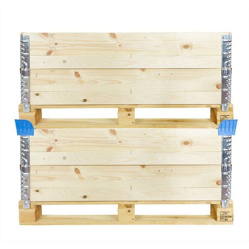 Stapelecken aus Kunststoff für Palettenrahmen, blau