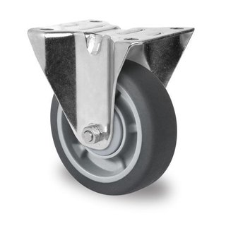 Bockrolle, 100mm Durchmesser, PP-Kunststoff/TPR-Gummi, Kugellager