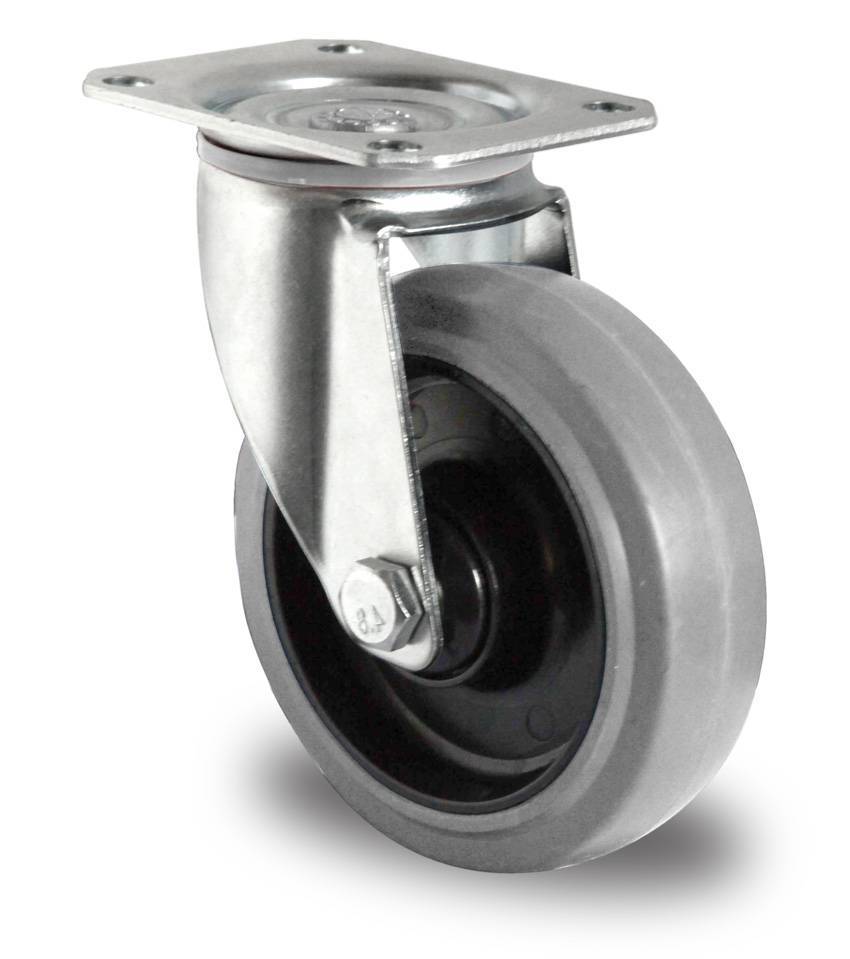 4 Set SL 125 Mm Lenkrollen Mit Bremse + Bockrollen BLUE WHEELS