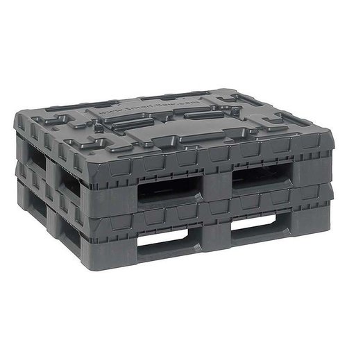 Palettenbox aus Kunststoff, faltbar, 3 Kufen, mit Schwenkklappe, 1220x820x928mm